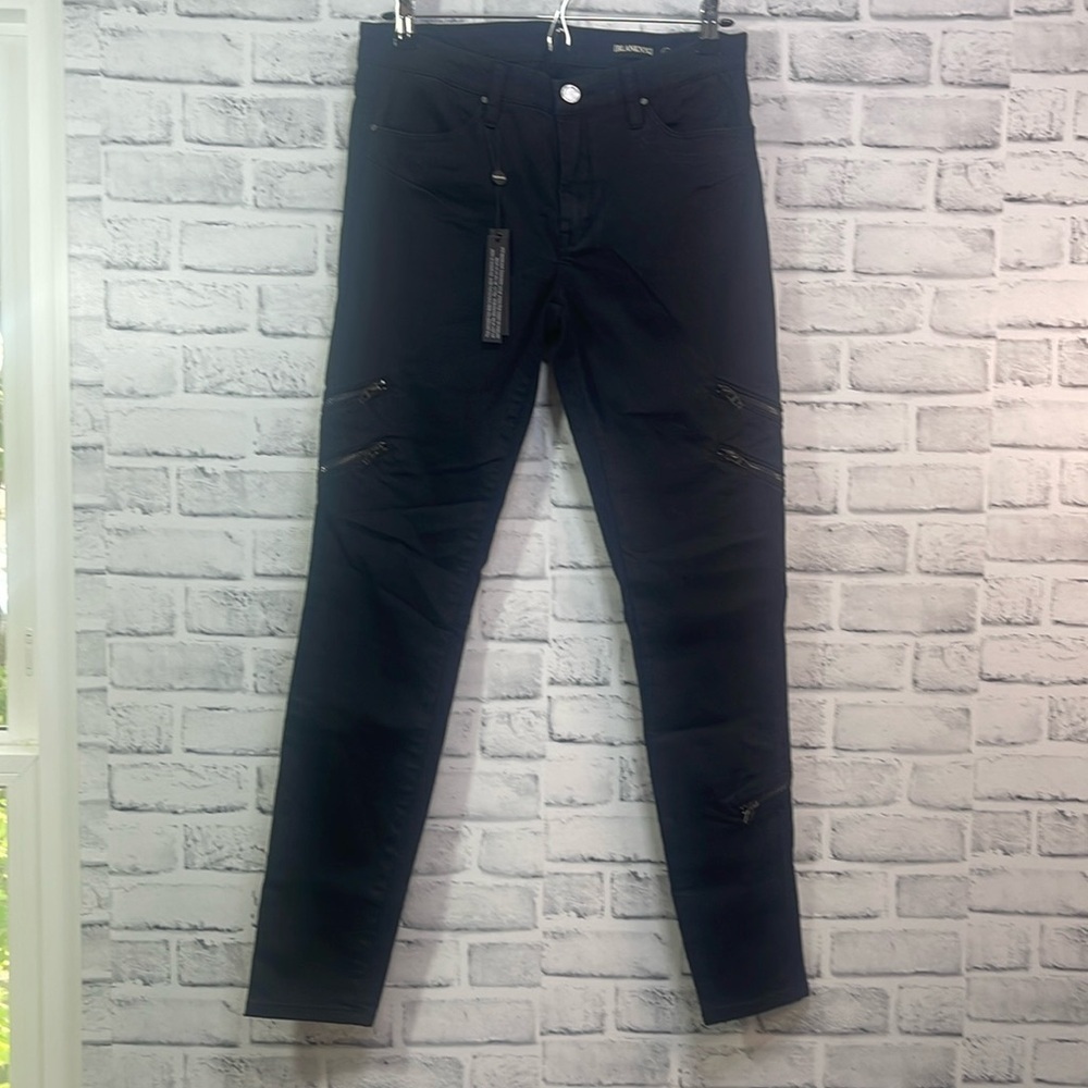 Blank NYC Black Beauty Skinny Zipper Design Jeans NWT 29